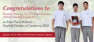 Congratulations to First Place Winner – English Debate of Casanova 2015