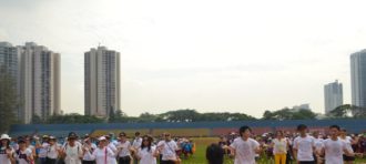 Aerobic Together at SCHOOL OLYMPICS 2015 – lead by School Principal’s Mr.Peter