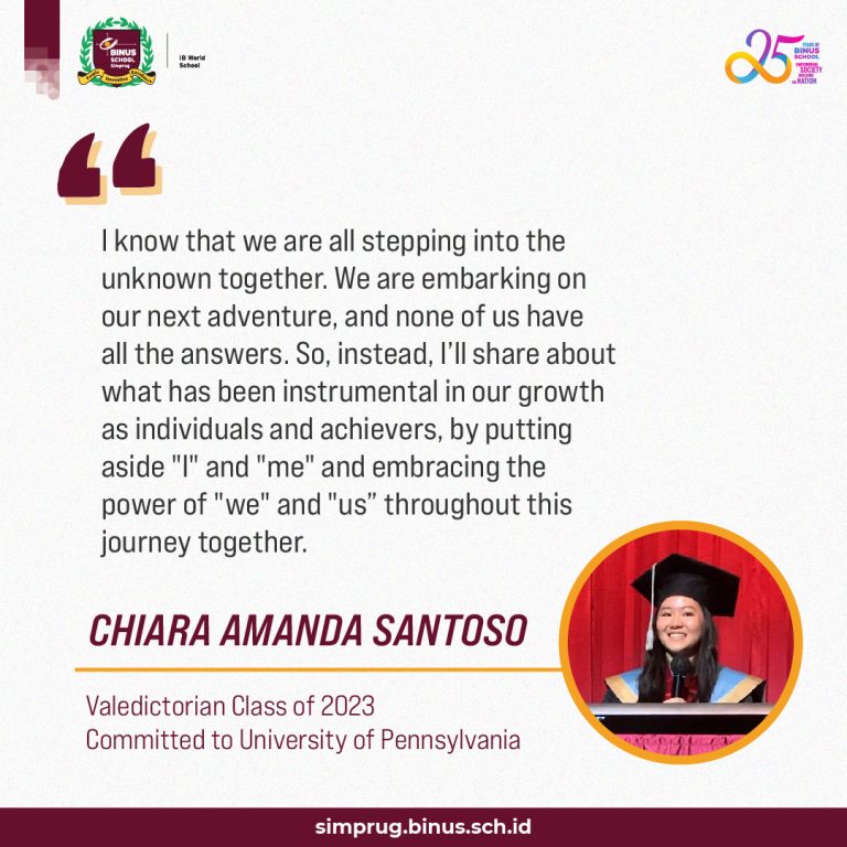 Valedictorian Class of 2023: Chiara Amanda Santoso